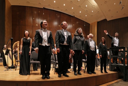 Soprano Jennifer Lee, Conuctor Ming Luke, Conductor Derek Tam, Conductor Steffanie Schaeffer, Conductor Joseph Liebling, Conductor Debra Golata, Conductor Eric Choate
BCCO 50th Anniversary Concert, Hertz Hall
Berkeley, California