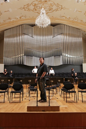 Ming Luke Checks Acoustics
Slovak Philharmonic, Bratislava, Slovakia