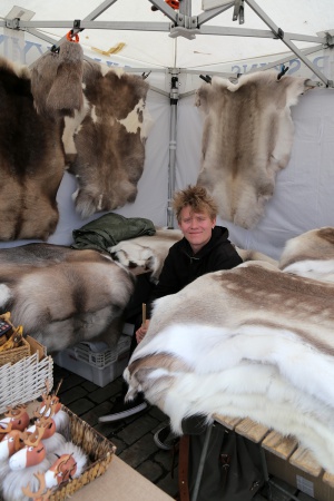 Reindeer  Hide Vendor
Market Square
Helsinki, Finland