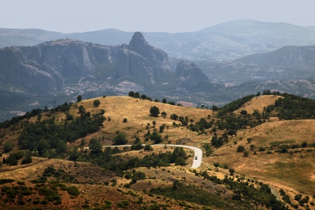 Distant Meteora, Greece

