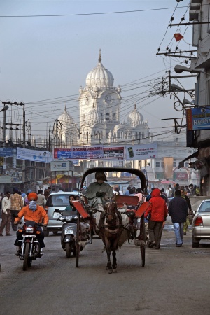 Street and Temple Clocktower
Amritsar, India