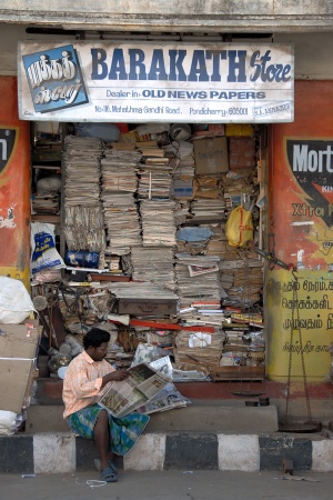 Old Newspaper Vendor
Pondicherry, India
